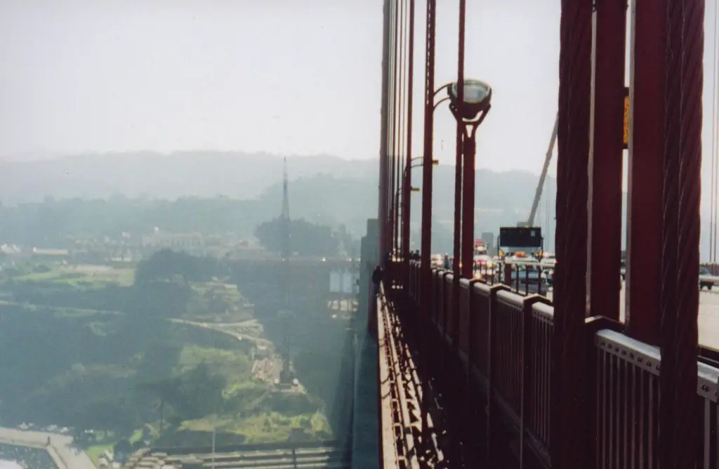 Man On Golden Gate Bridge San Francisco Wanting To Jump Off