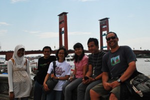 Wongkito at the Ampera Bridge Palembang Indonesia