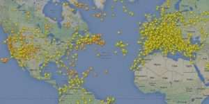 Flight Radar 24 Map - US Europe Air Traffic