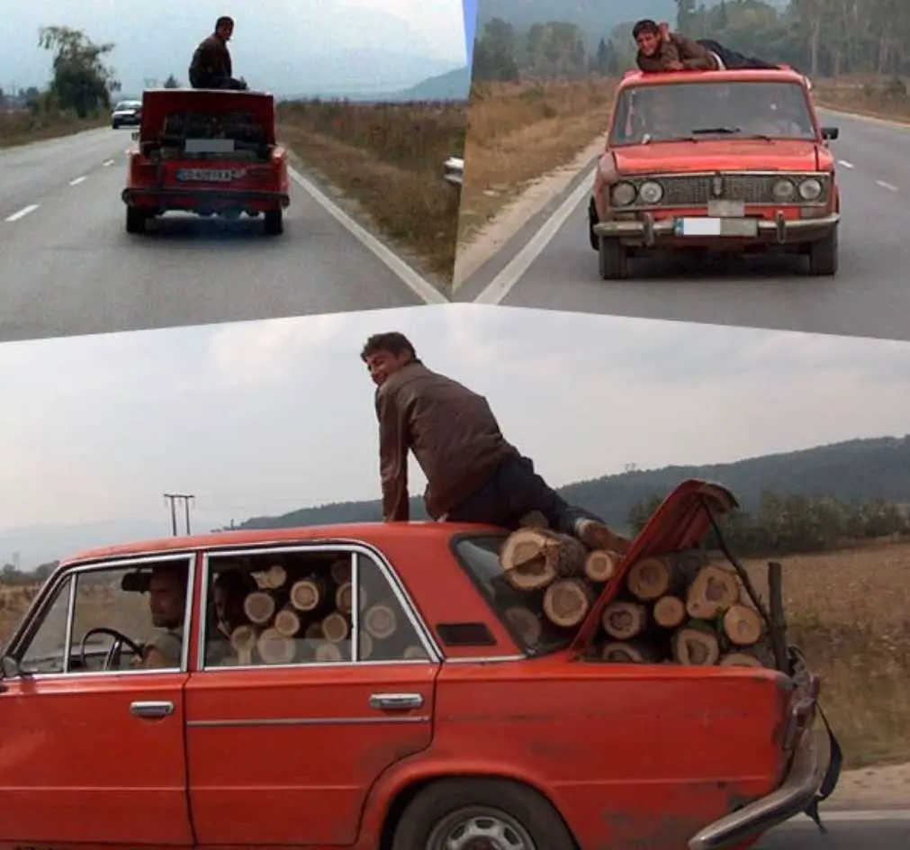 Car Overloaded With Firewood