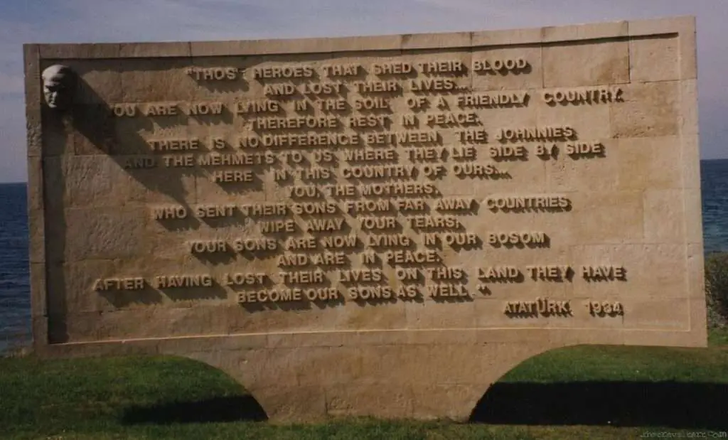 Anzac Day - Words From Mustafa Kemal Atatürk At Gallipoli, Turkey