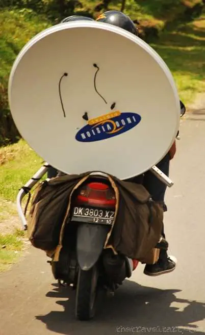 Sat Dish | Masters Of Transport And Logistics | Bali Scooter And Motorbikes In Indonesia - Not Exactly Rental Friendly | Masters Of Transport And Logistics | Author: Anthony Bianco - The Travel Tart Blog