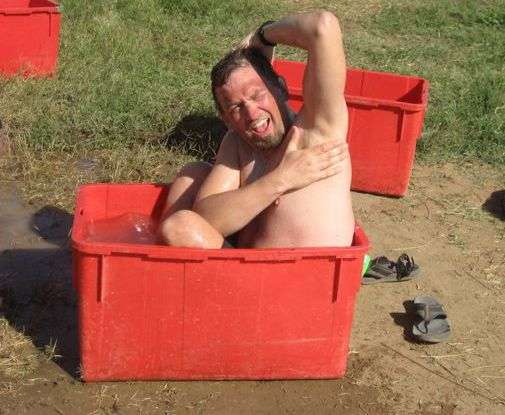 Funny Travel Photo - Plastic Box Bathtub