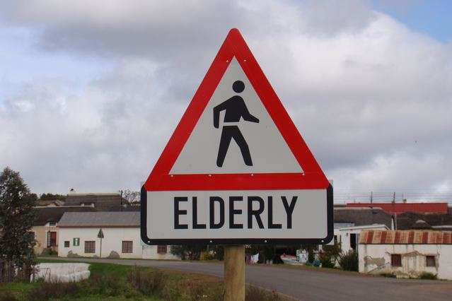 Elderly Crossing | Australia Travel Blog | Elderly Sign - Funny Travel Photo From Elim, South Africa | Elderly Sign, Elim, Funny Travel Photo, Offbeat Travel, South Africa, Travel Blogs, Weird Travel | Author: Anthony Bianco - The Travel Tart Blog