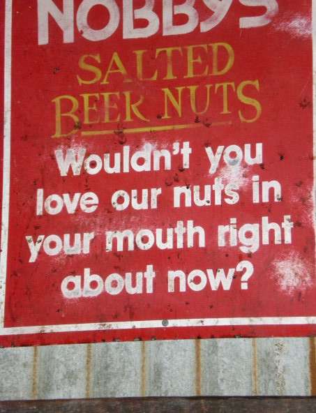 Roasted Peanuts Funny Advertisement - Nibble Nobby's Nuts