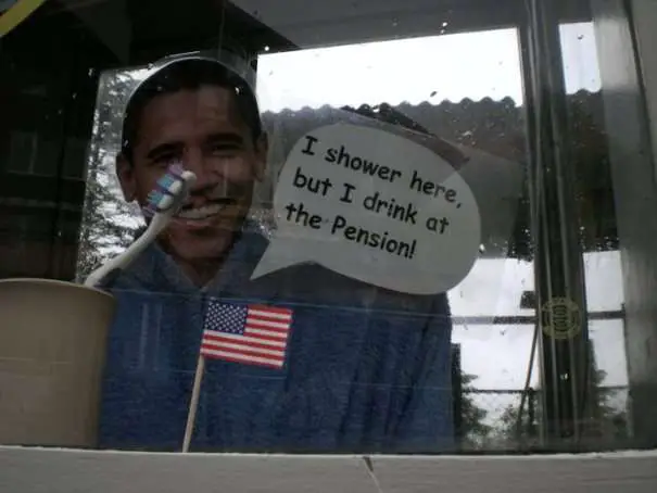 Swiss Pension Accommodation Advertisement - Barack Obama