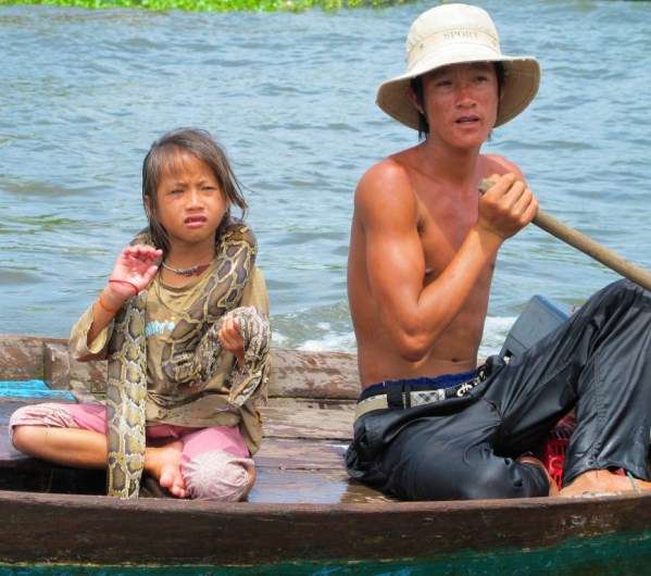 Pet Snakes In Cambodia - Young Snake Handler