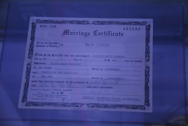 Elvis And Priscilla Marriage Certificate