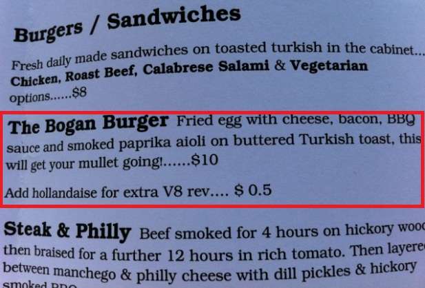 Funny Food - Bogan Burger