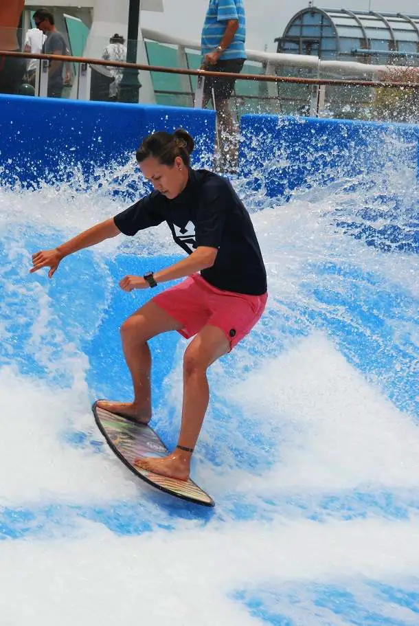 Wave Machine | Vietnam Travel Blog | Flowrider - Wave Machine On The Back Of A Cruise Ship! | Adam Wildman, Cruise Ship Activity, Cruising, Flow Rider, Royal Caribbean, Surf Machine, Voyager Of The Seas, Wave Machine, Wave Rider | Author: Anthony Bianco - The Travel Tart Blog