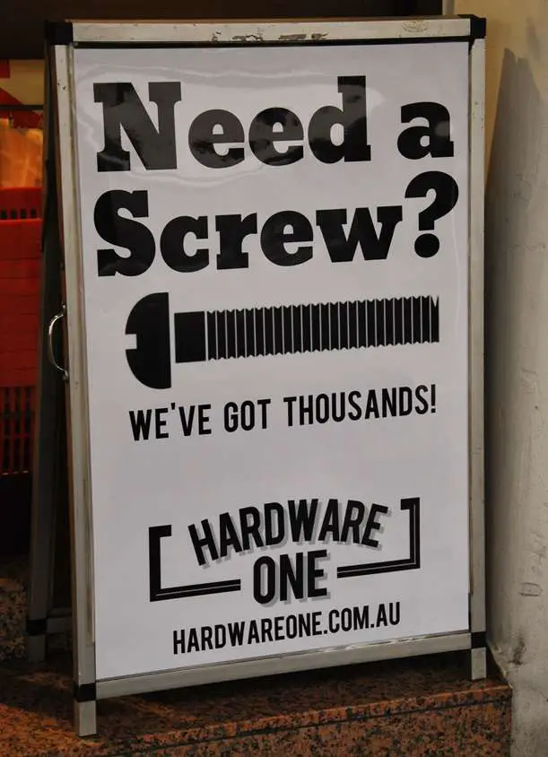 Need A Screw Funny Hardware Store Sign | Travel Interviews | Need A Screw? Funny Hardware Store Sign | Best Hardware Store, Home Hardware, Nuts And Bolts, Screw Fasteners, Screws | Author: Anthony Bianco - The Travel Tart Blog