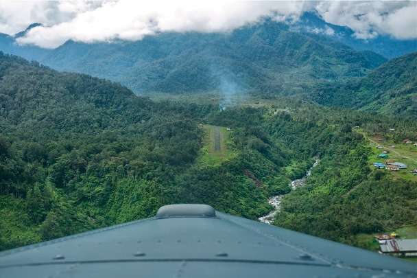 Plane Approaching Runway