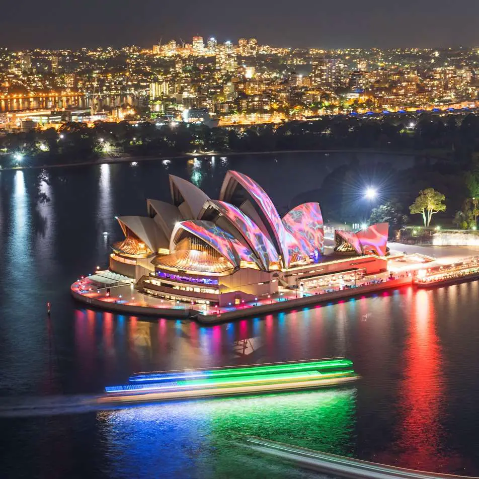 Sydney Opera House From Harbour Bridge - Vivid Festival