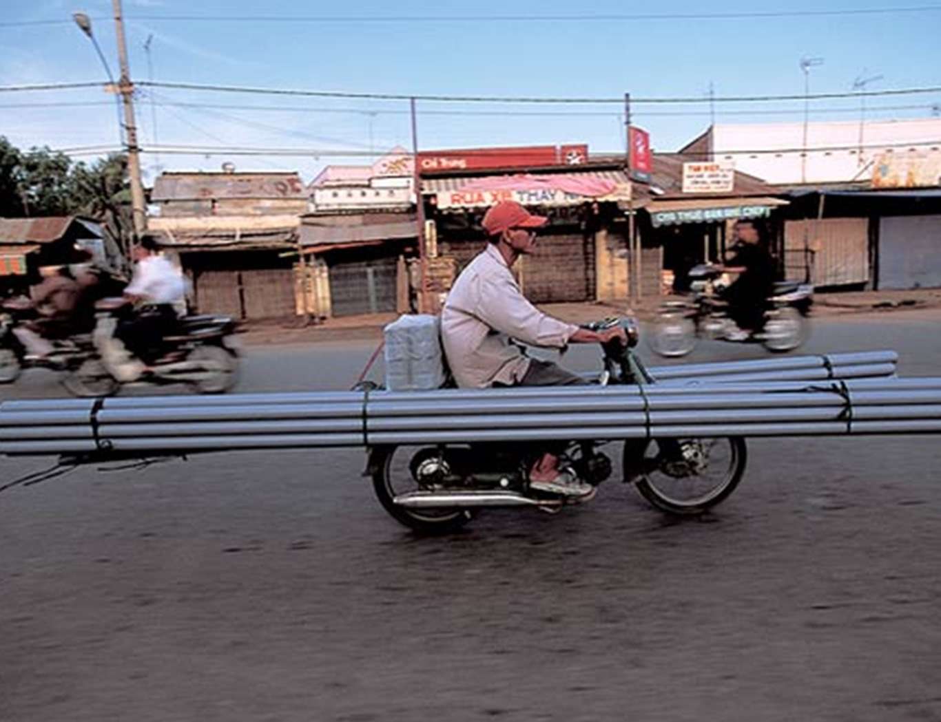 Steel Pipes On Scooter