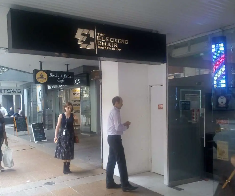 The Electric Chair Barber Shop | Oceania Travel Blog | Funny Barber Shop Name - The Electric Chair! | Oceania Travel Blog | Author: Anthony Bianco - The Travel Tart Blog