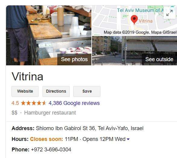 Vitrina Burgers Israel