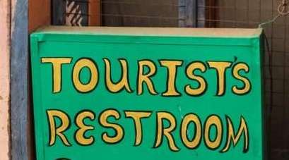 Public Restrooms Near Me - Funny Sign | The Travel Tart Blog