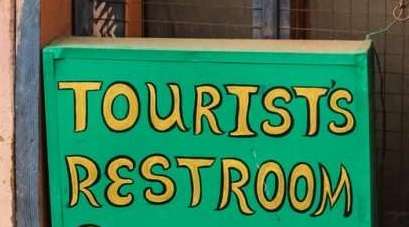 Tourist Restroom | Bhutan Travel Blog | Public Restrooms Near Me - A Most Unusual Toilet Sign! | Bathrooms Near Me, Fear Of Public Restrooms, Public Restrooms, Public Restrooms Near Me, Restrooms Sign, Toilet Map | Author: Anthony Bianco - The Travel Tart Blog